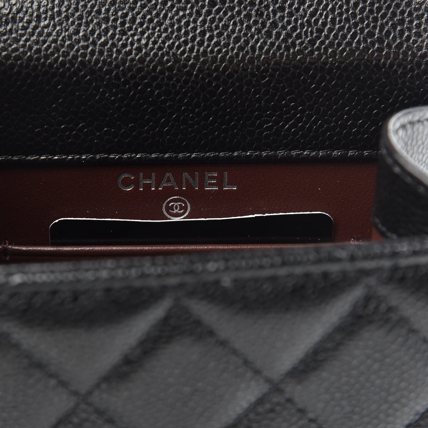 Caviar Quilted Classic Phone Holder Black