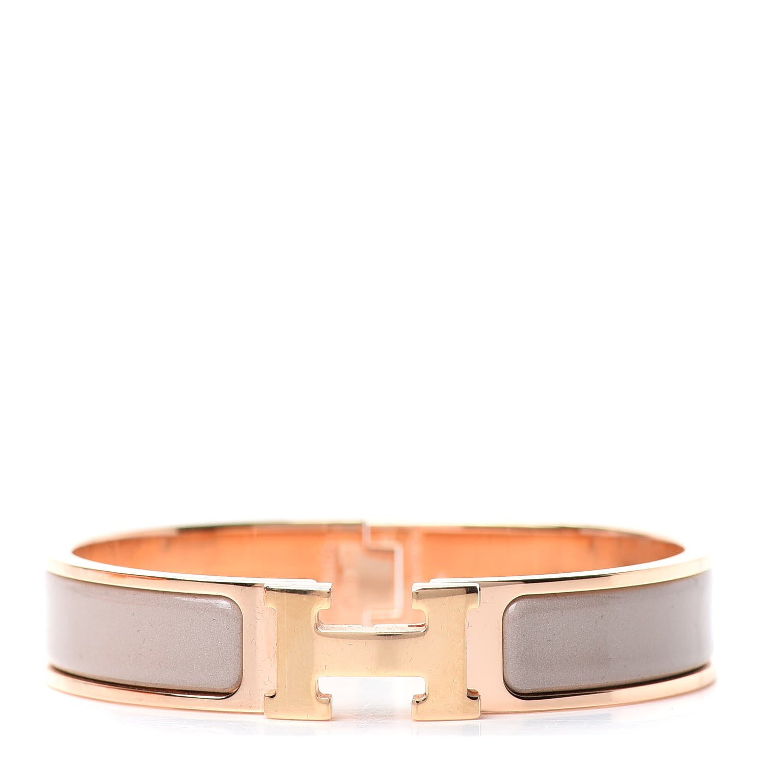 Hermes Enamel Narrow Clic Clac H Bracelet PM Marron Glace 1 of 4
