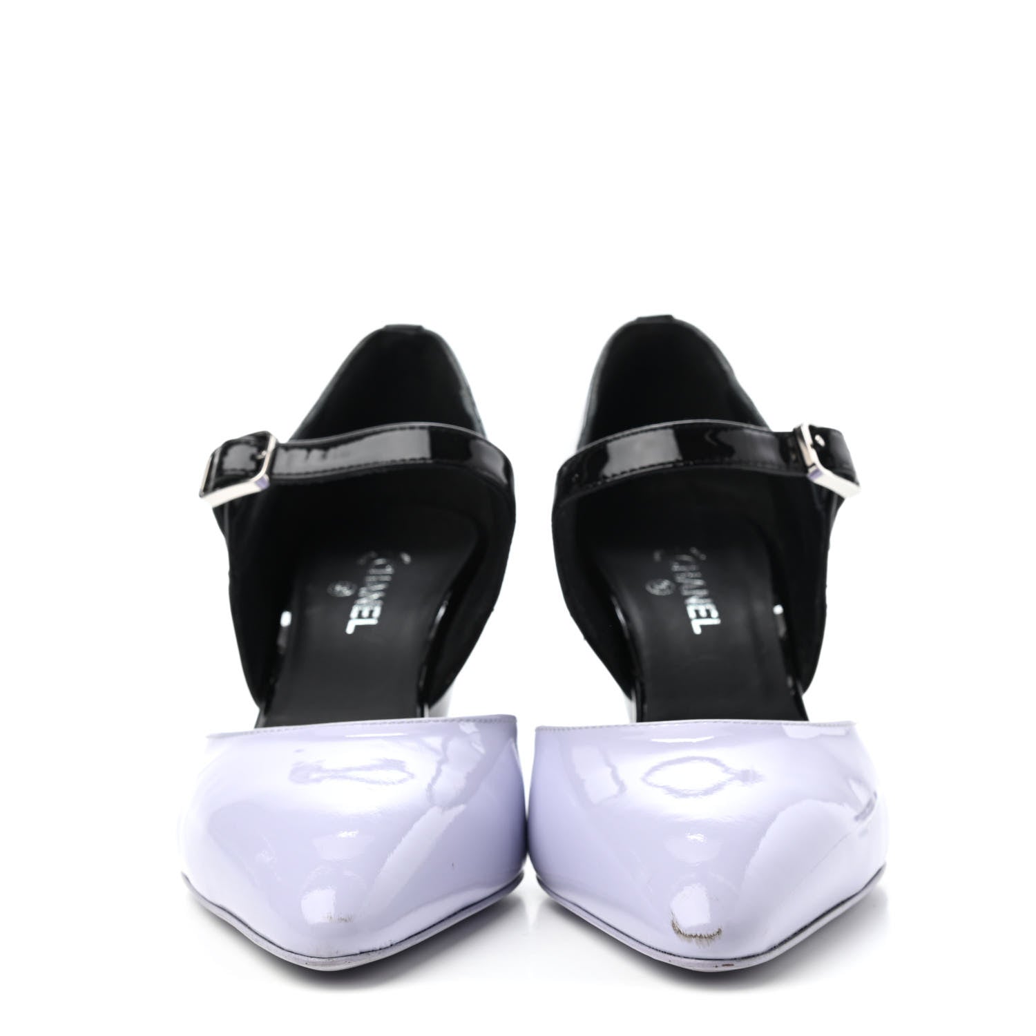 Chanel Patent Calfskin CC Pumps 35.5 Light Purple Black 2 of 5