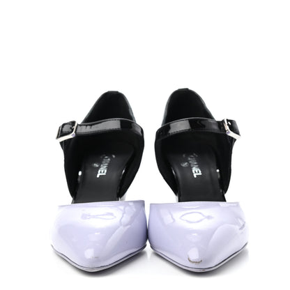 Chanel Patent Calfskin CC Pumps 35.5 Light Purple Black 2 of 5