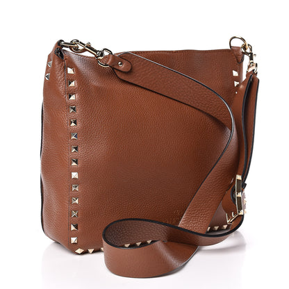 Valentino Garavani Calfskin Small Rockstud Flip-Lock Messenger Bag Brown 3 of 8