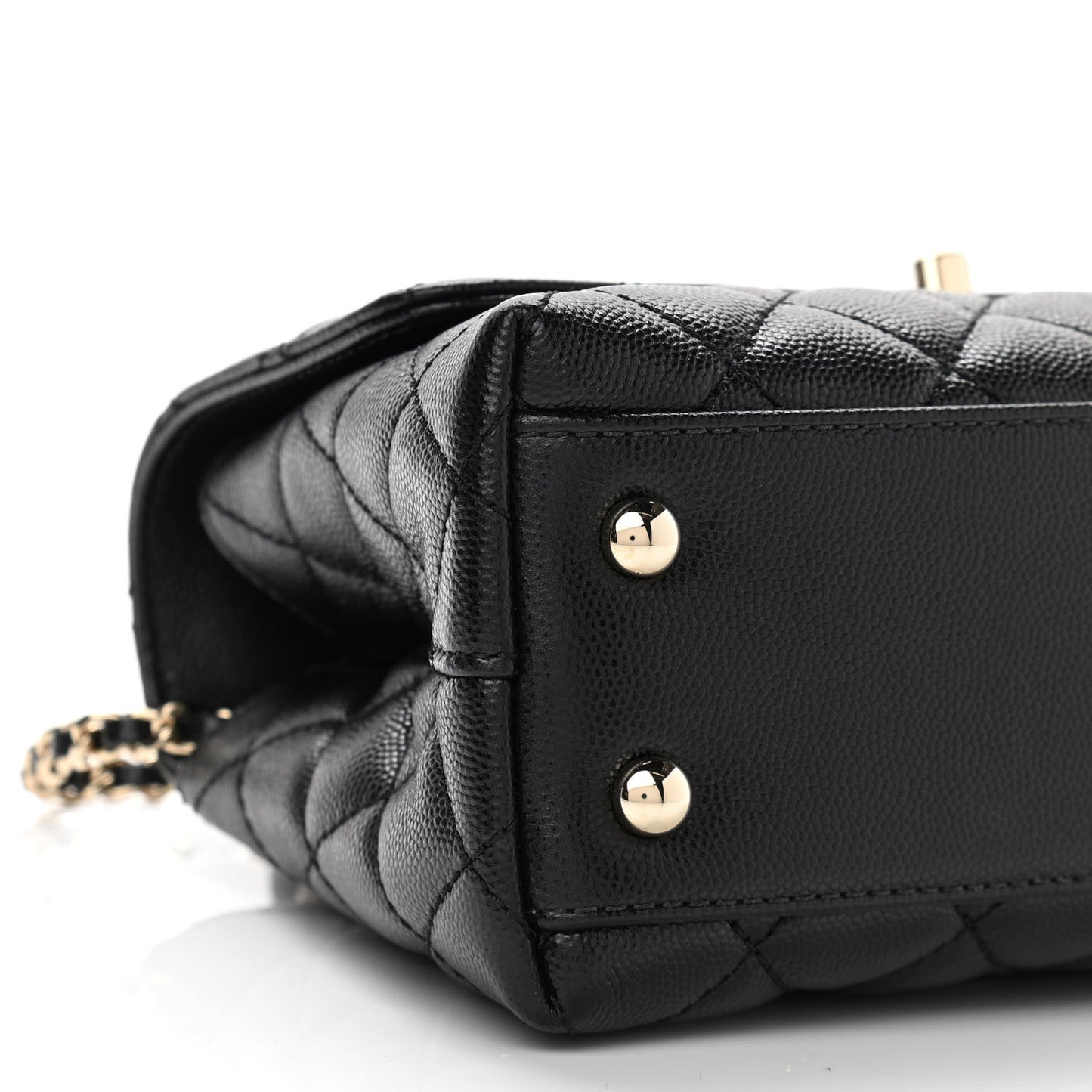 Caviar Quilted Mini Coco Handle Flap Black