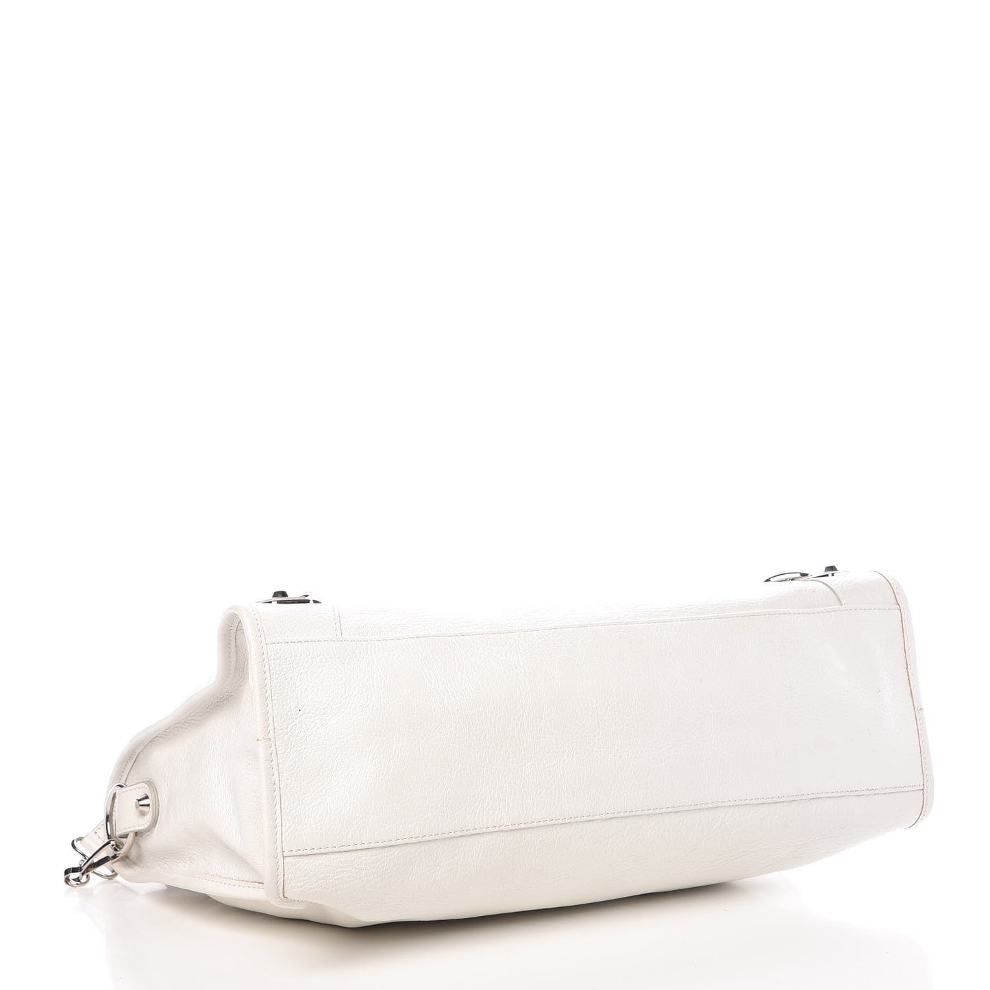 Chevre Silver Metallic Edge Hardware City White