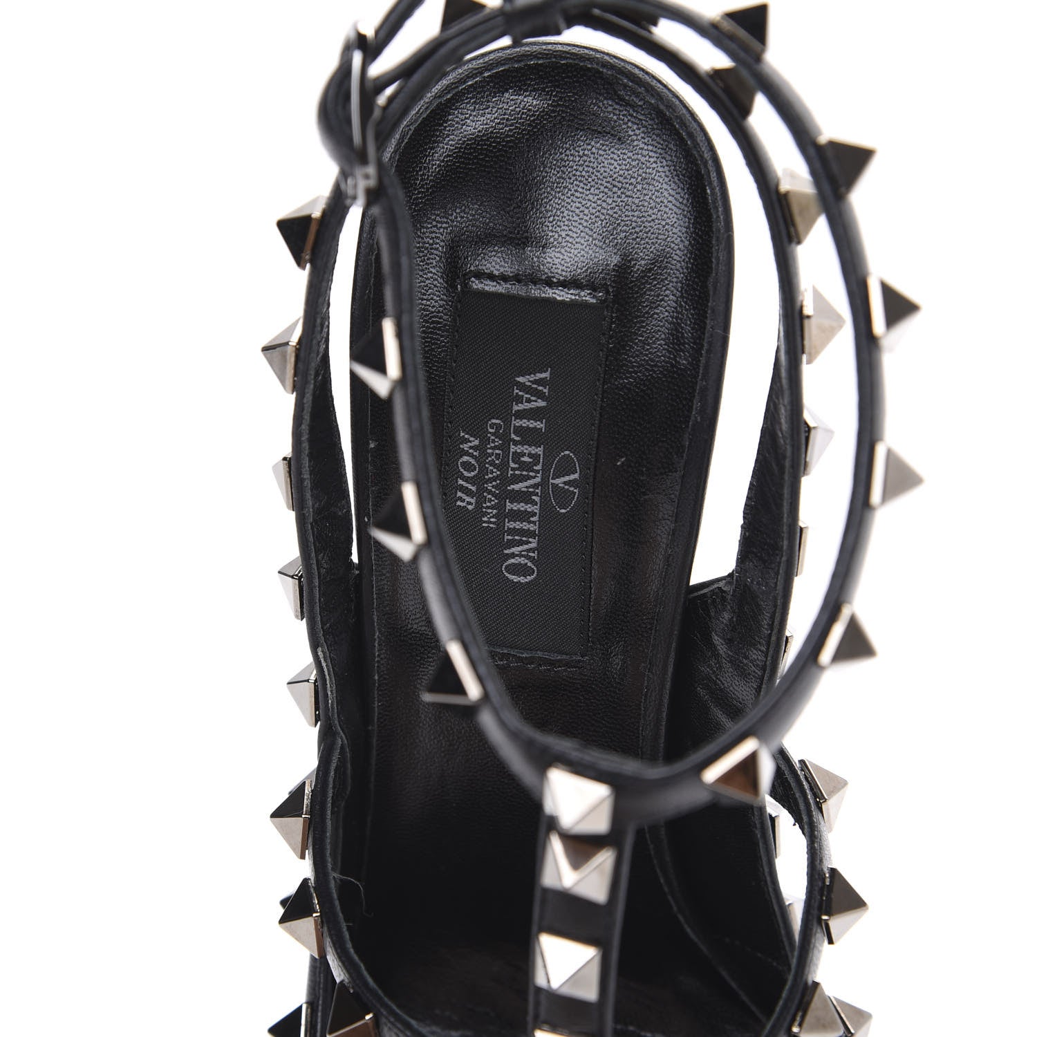 Valentino Garavani Nappa Rockstud Ankle Strap Pumps 36.5 Black 7 of 10