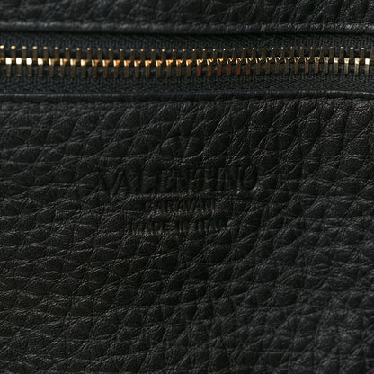 Valentino Garavani Alce Printed Calfskin Medium Rockstud Tote Black 6 of 8