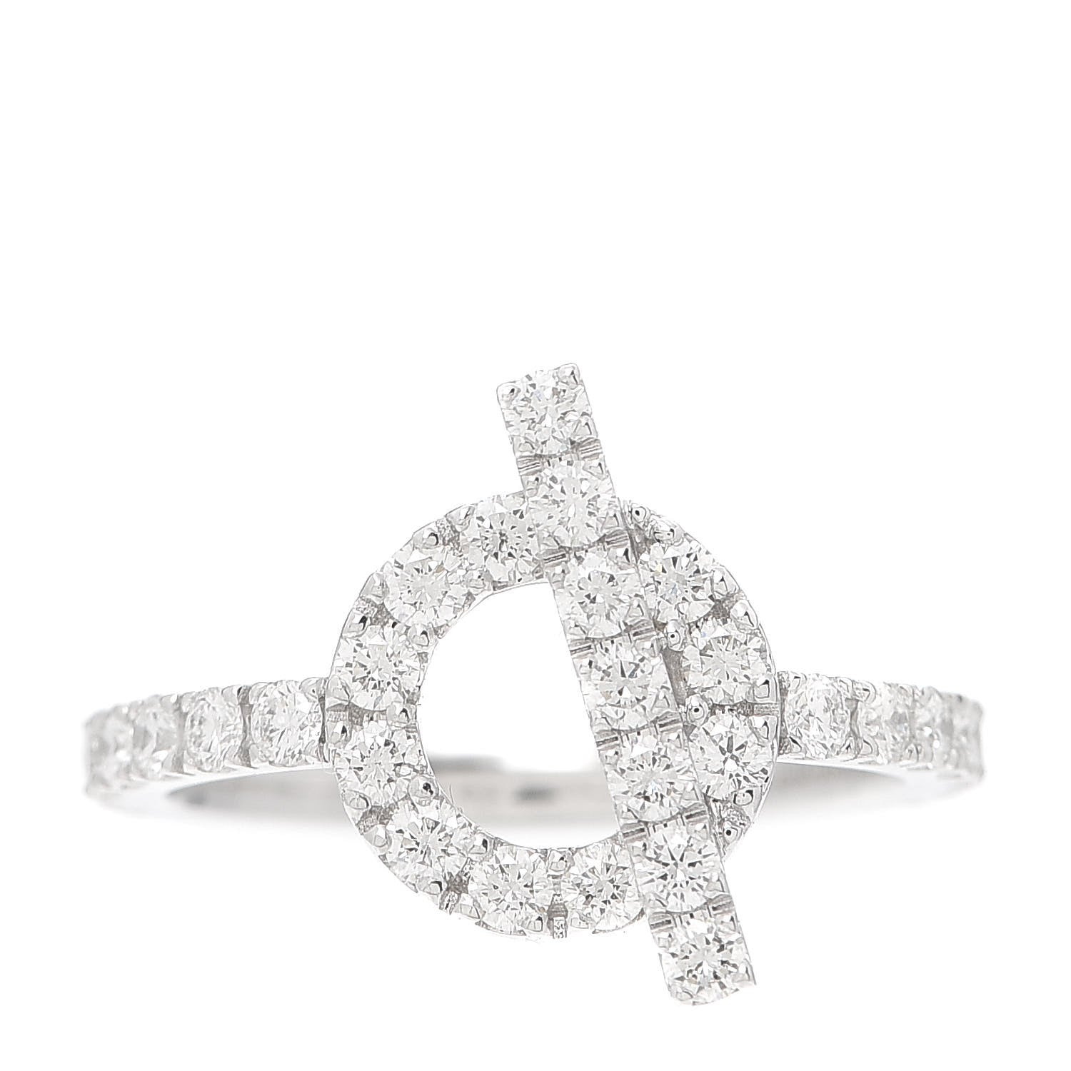 Hermes 18K White Gold Diamond Finesse Ring 53 6.25 1 of 6