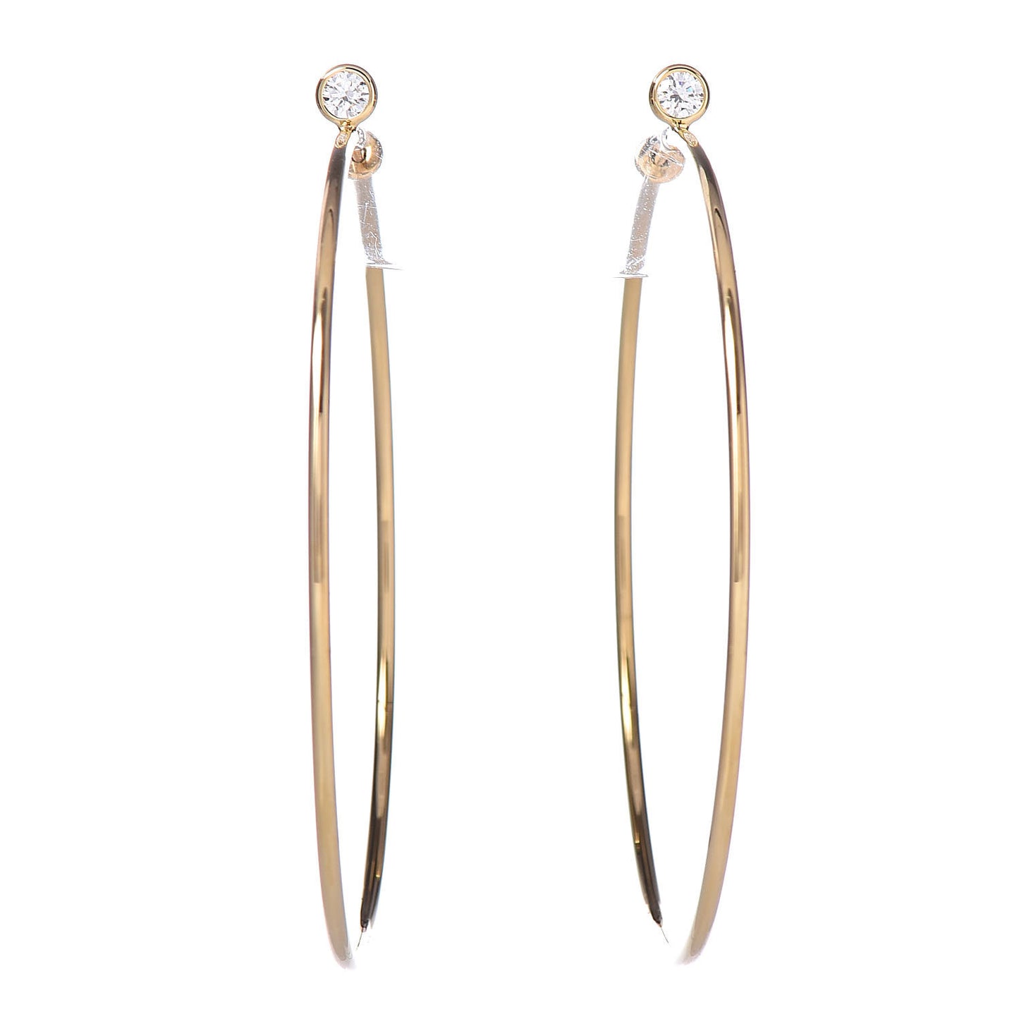 18K Yellow Gold Diamond Medium Elsa Peretti Hoop Earrings