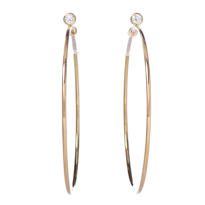 Tiffany 18K Yellow Gold Diamond Medium Elsa Peretti Hoop Earrings 1 of 5
