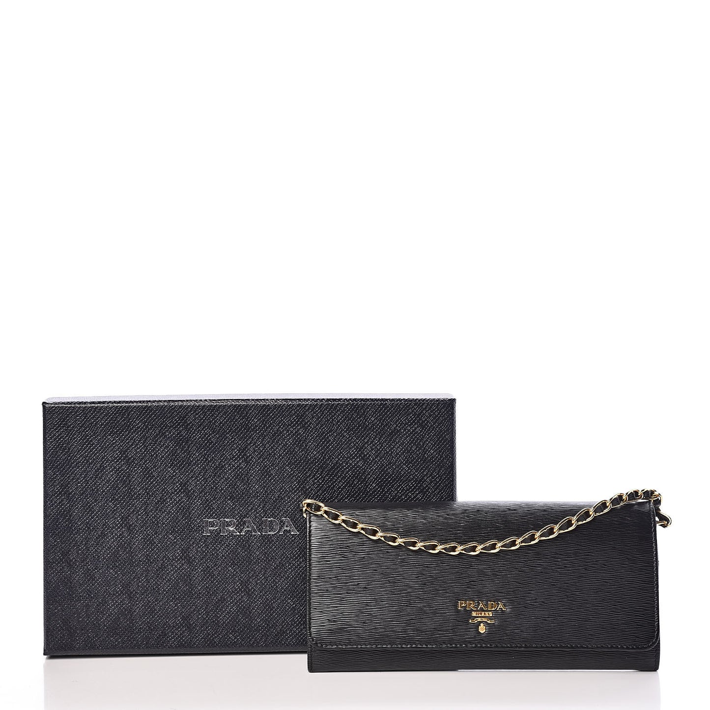 Vitello Move Metal Oro Chain Wallet Black