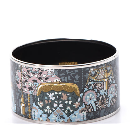 Hermes Enamel Printed Extra Wide Cachemire de Tamara Bracelet 65 1 of 5