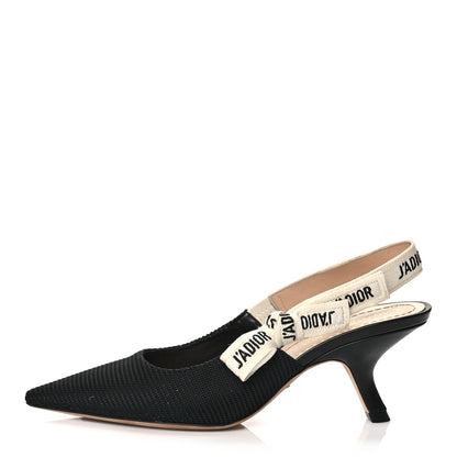 Christian Dior Technical Canvas Ribbon J Adior Slingback 65mm Pumps 36 Black 1 of 9