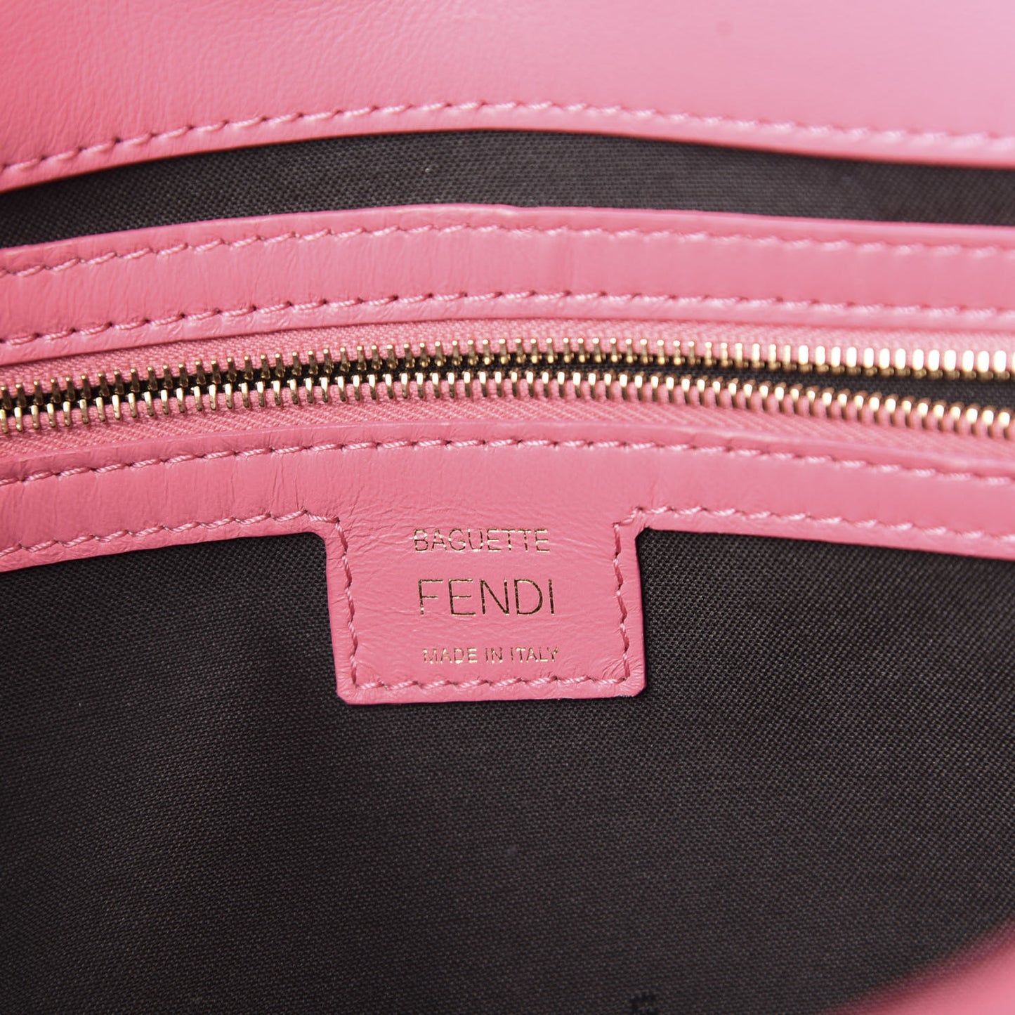 Nappa FF 1974 Embossed Large Baguette Rosa Fluo