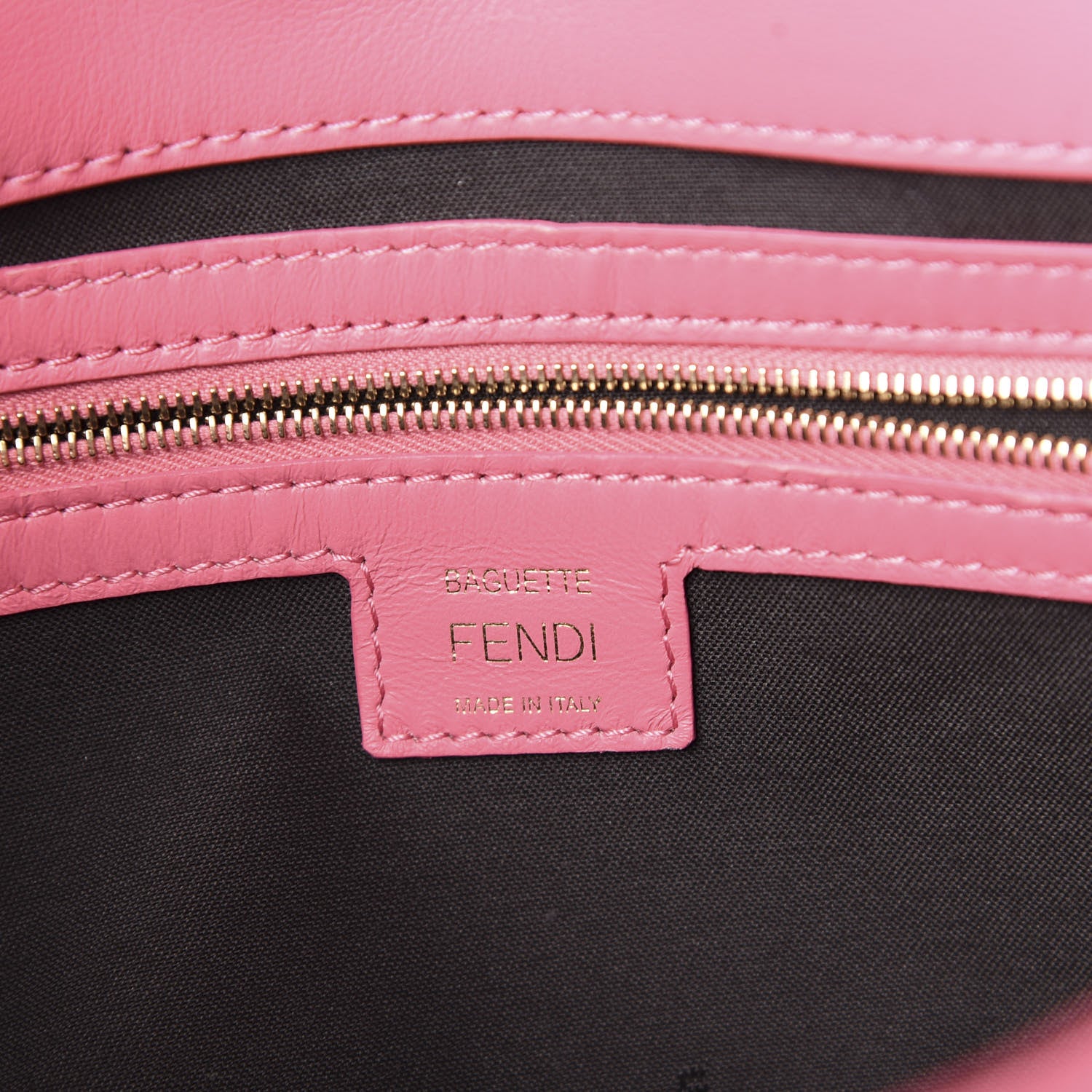 Fendi Nappa FF 1974 Embossed Large Baguette Rosa Fluo 9 of 11