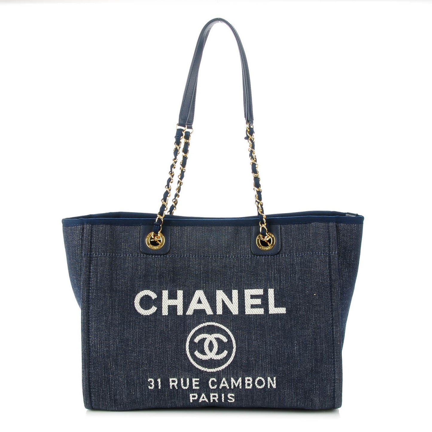 Canvas Small Deauville Tote Dark Blue