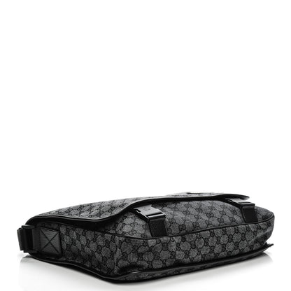 Gucci Denim Monogram Hysteria Double Buckle Flap Messenger Bag 4 of 8