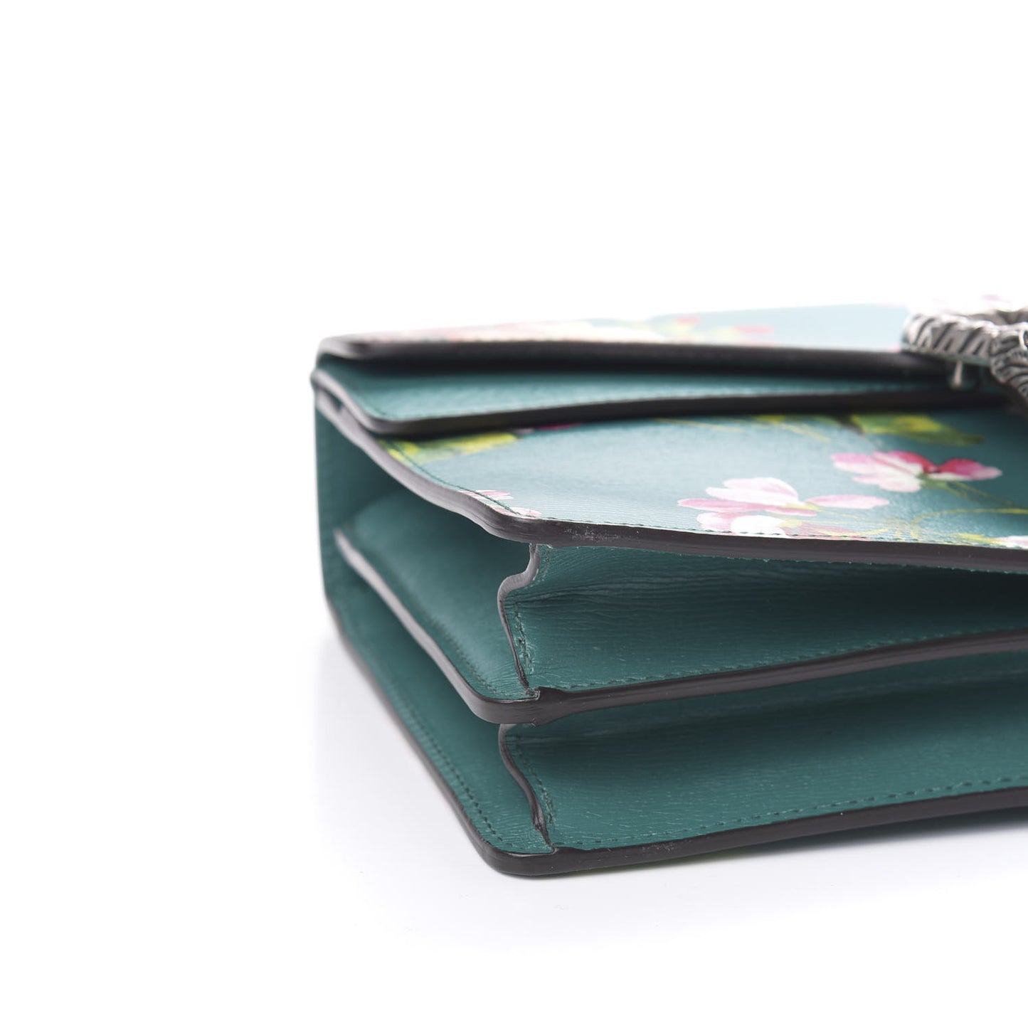 Calfskin Blooms Print Small Dionysus Shoulder Bag Bright Emerald Multicolor