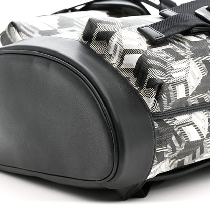 MCM Canvas Nappa Cubic Monogram Medium Brandenburg Backpack Black White 9 of 9