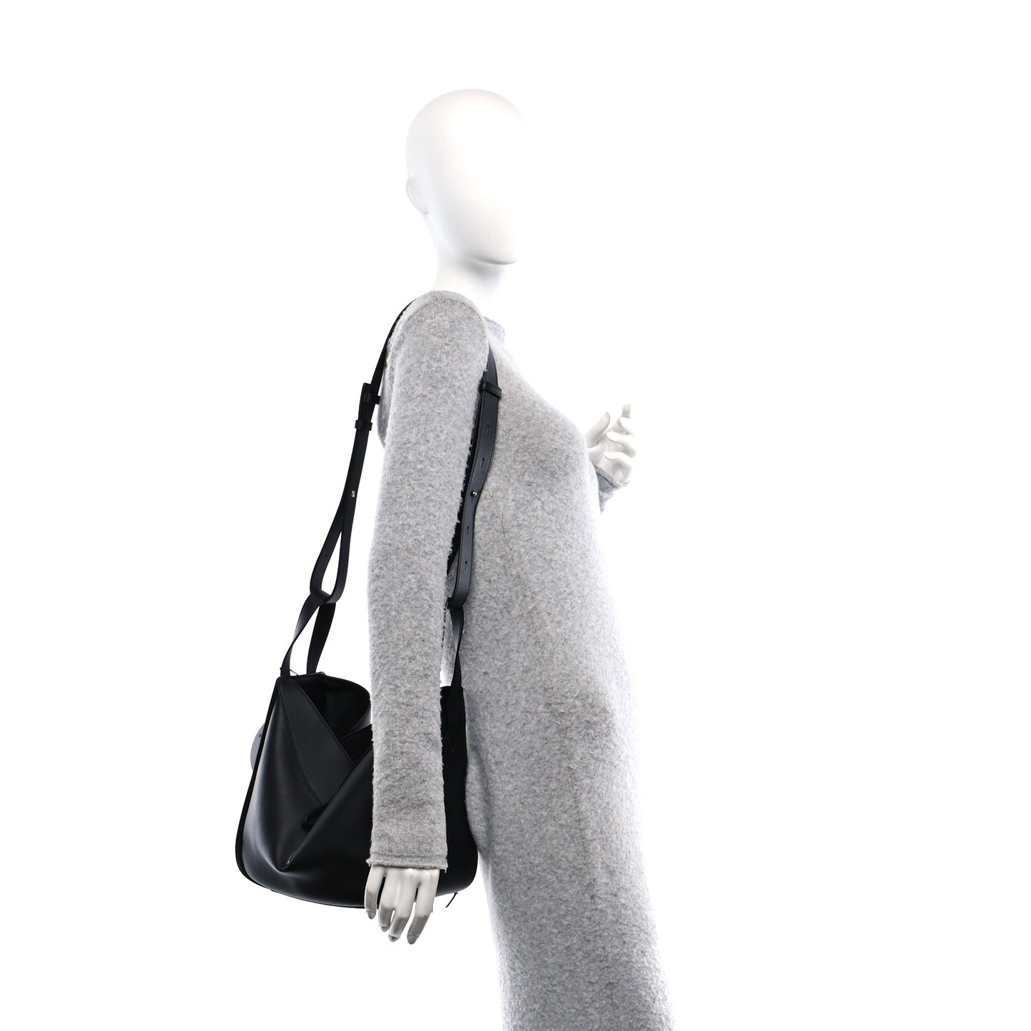 Calfskin Small Hammock Shoulder Bag Black