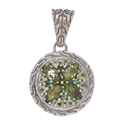 John Hardy Sterling Silver Peridot Tsavorite Batu Kawung Pendant 1 of 3