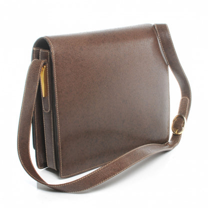 Gucci Calfskin Web Horsebit Shoulder Bag Brown 3 of 6