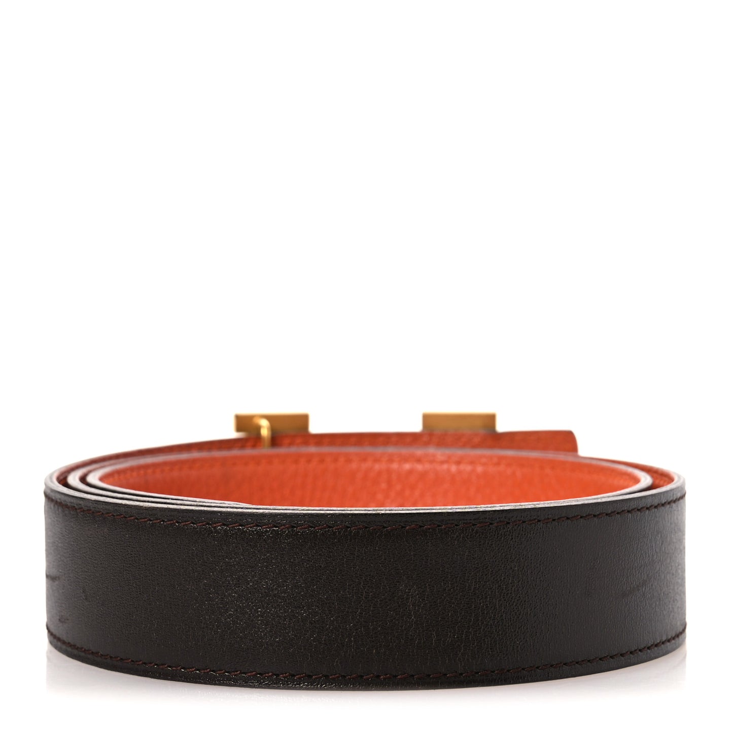 Box Togo 32mm Strie H Belt 85 34 Chocolate Orange