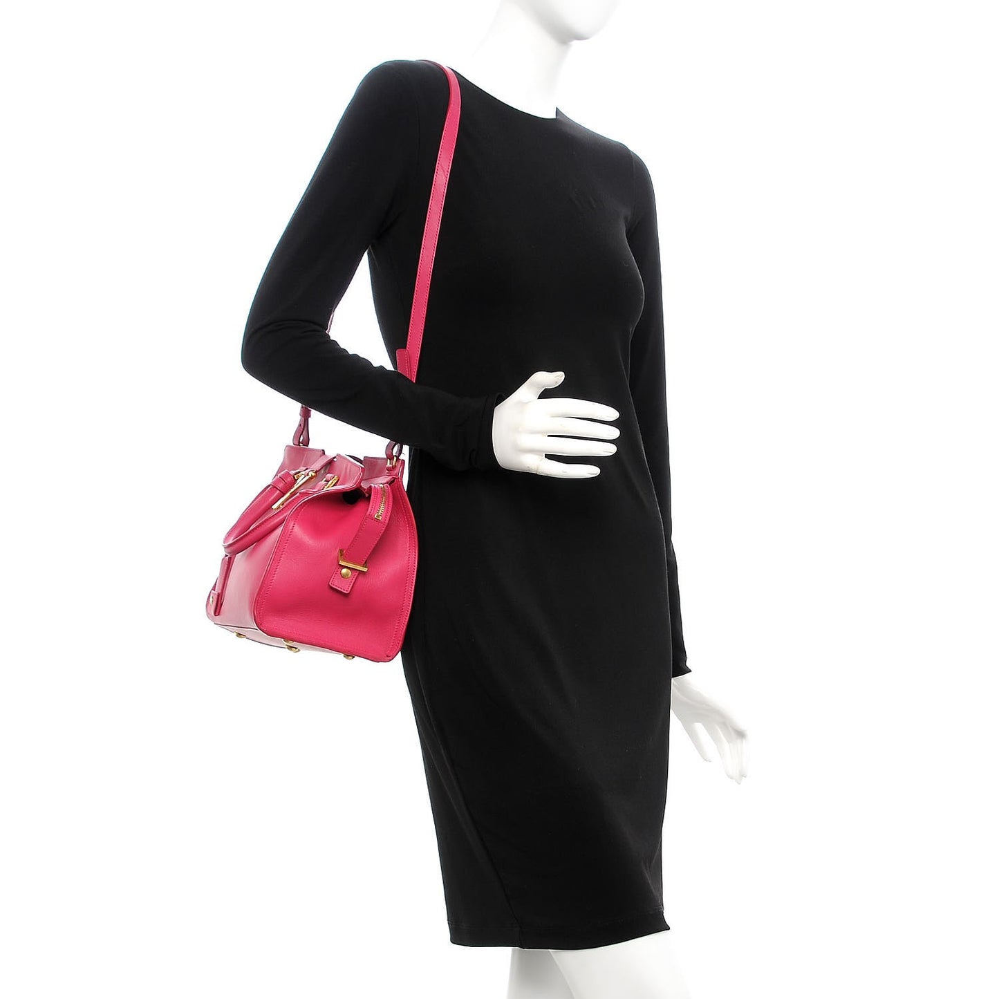 Calfskin Small Classic Y Cabas Fuchsia