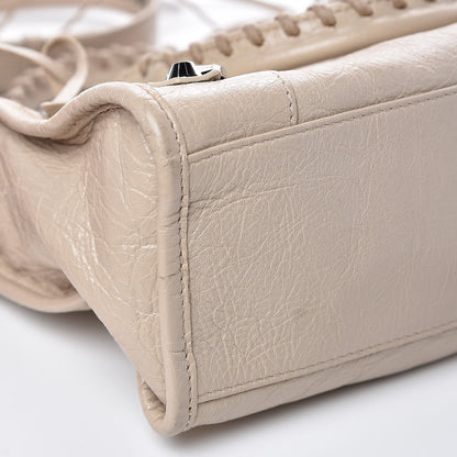 Balenciaga Agneau Classic Silver Hardware S City Logo Strap Light Beige Black 9 of 12