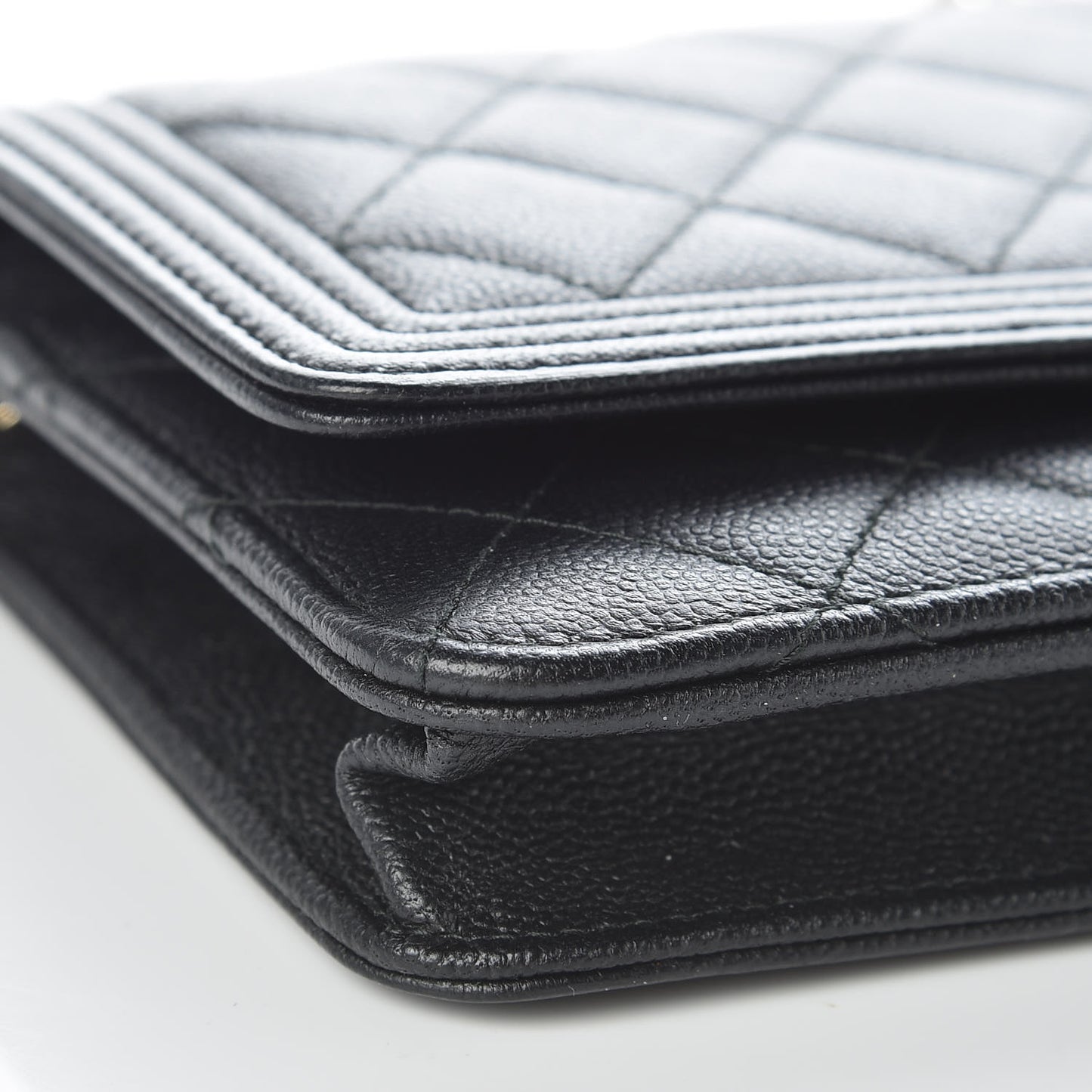 Caviar Quilted Boy Wallet On Chain WOC Black