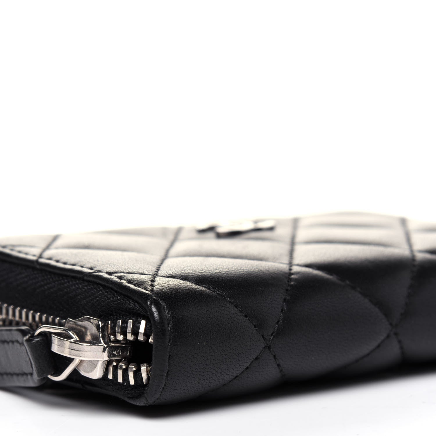 Chanel Lambskin Quilted Zip Coin Purse Black 8 of 12