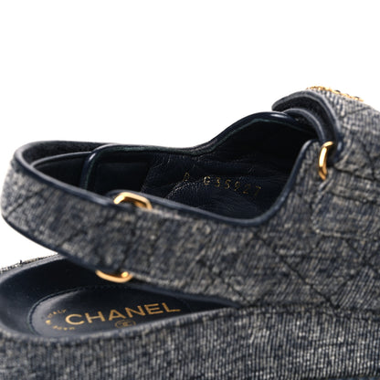 Chanel Velvet Velcro Dad Sandals 36 Grey 10 of 12