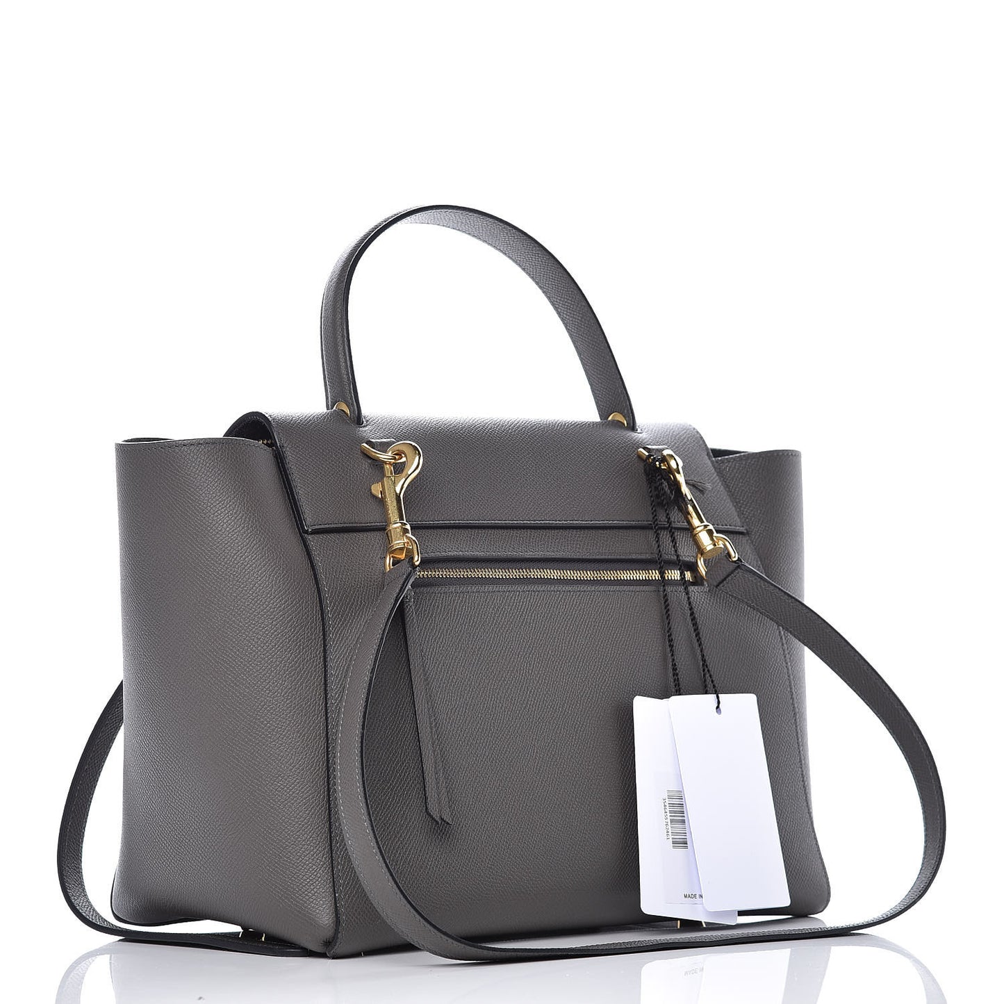Grained Calfskin Mini Belt Bag Grey
