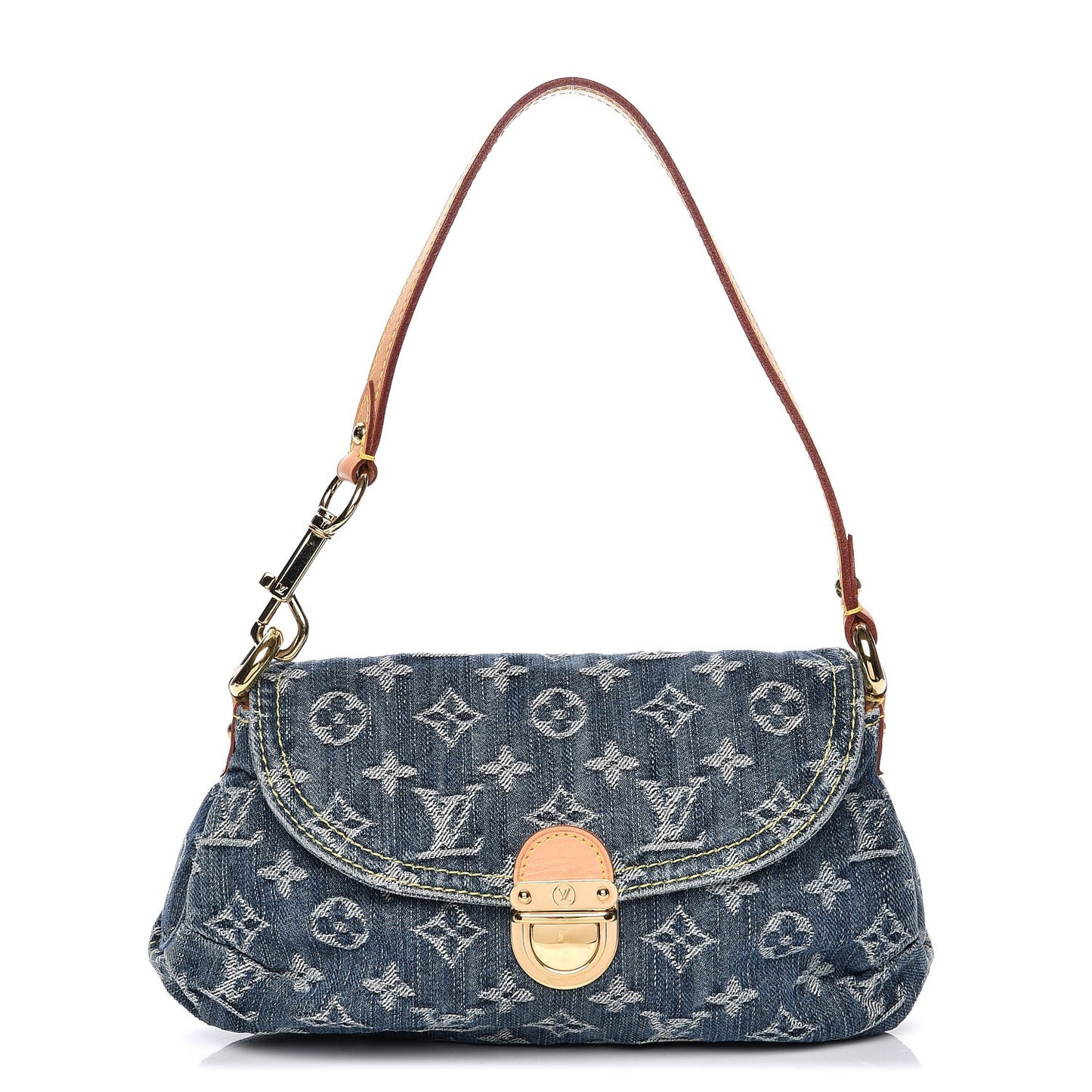 Monogram Denim Mini Pleaty Blue