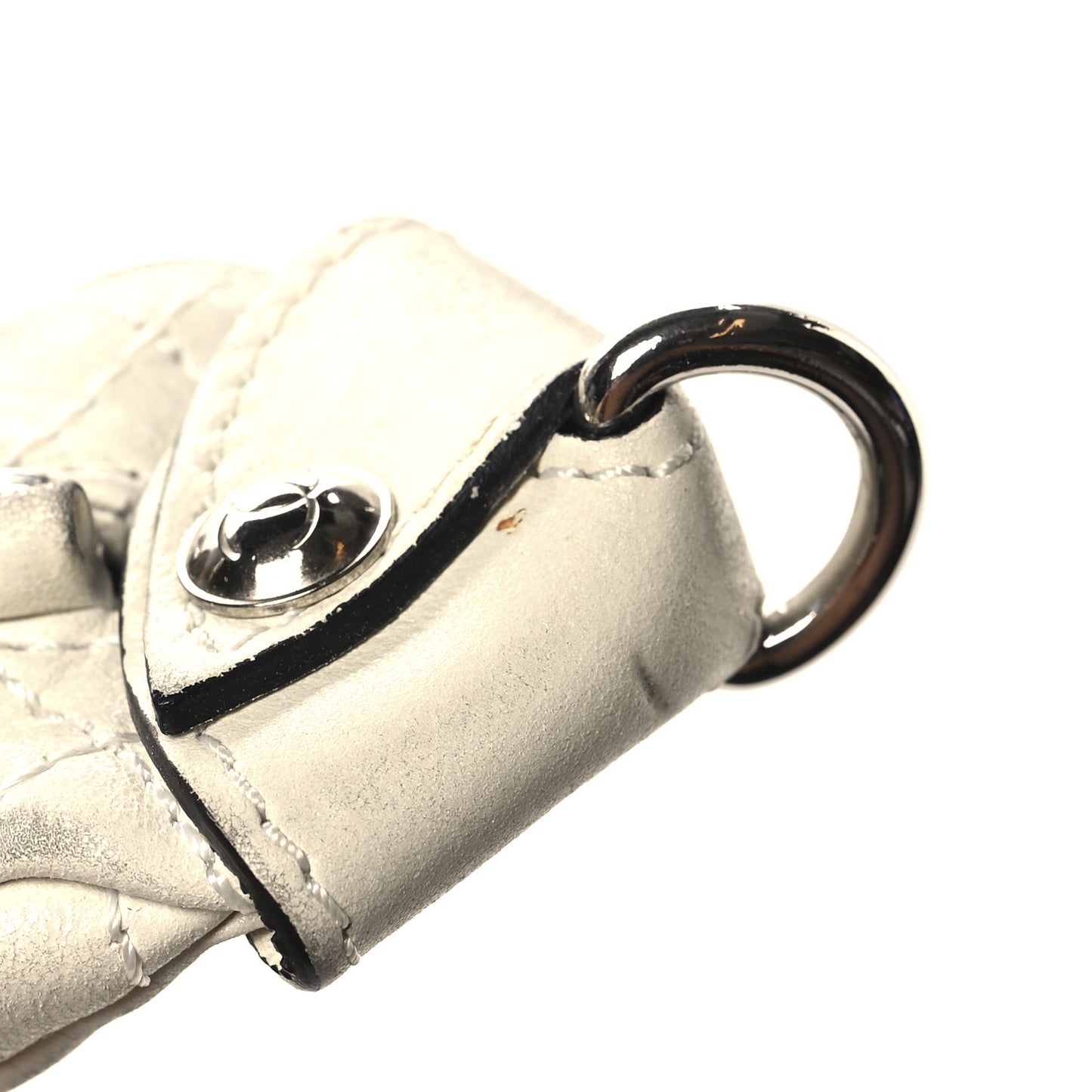 Lambskin Large Edgy Hobo White