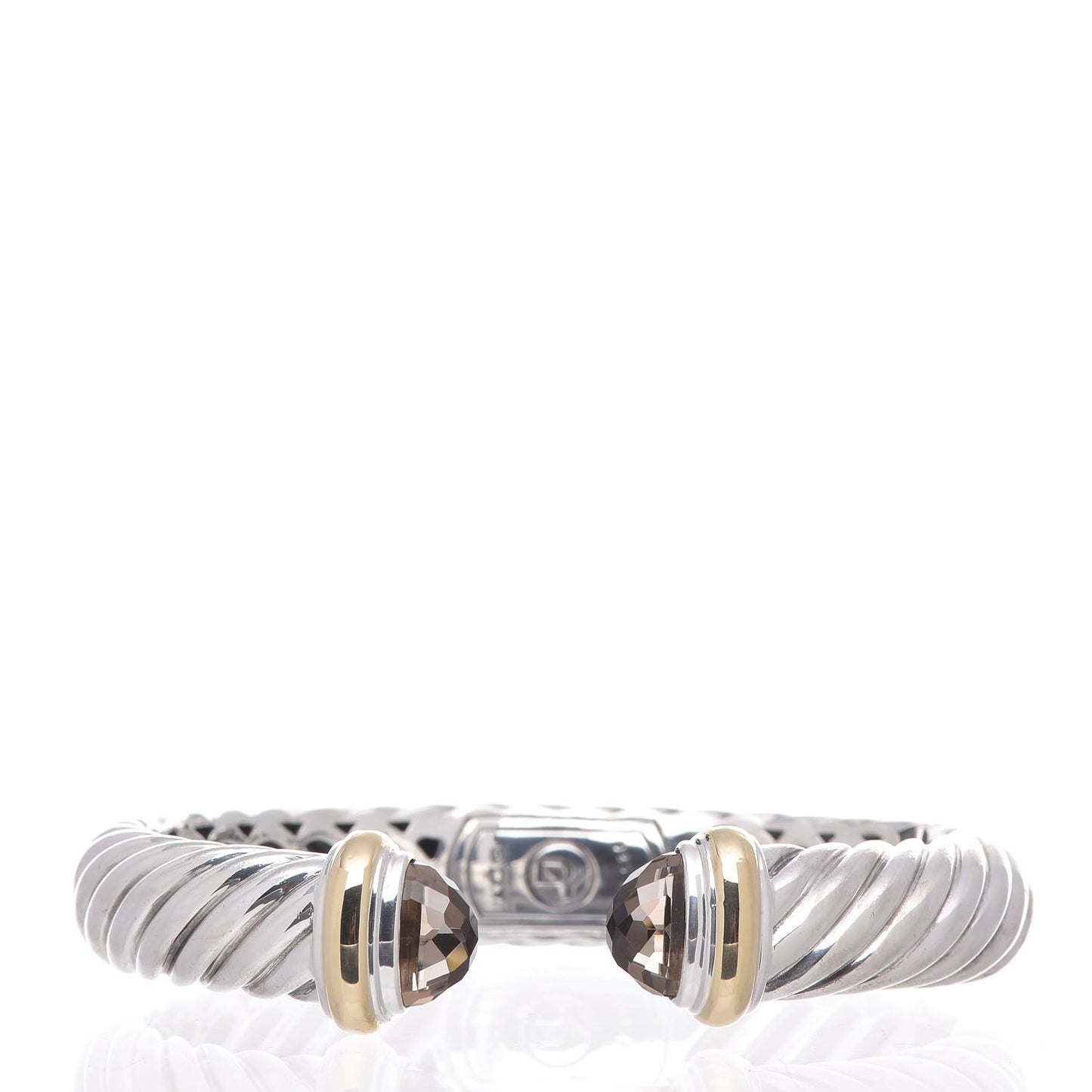 Sterling Silver 18K Yellow Gold Smoky Quartz 11mm Waverly Bracelet