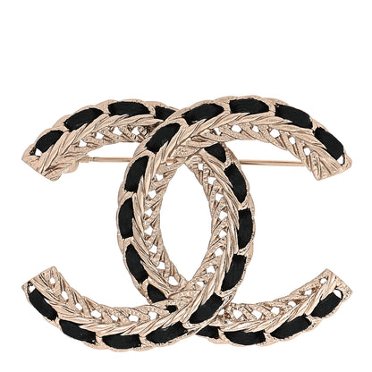 Chanel Lambskin Chain CC Brooch Black Gold 1 of 5