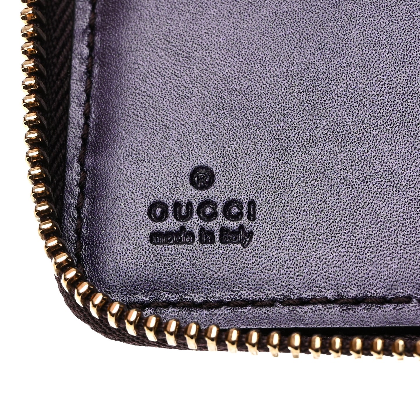 Shine Microguccissima Zip Around Organizer Wallet Melanzana