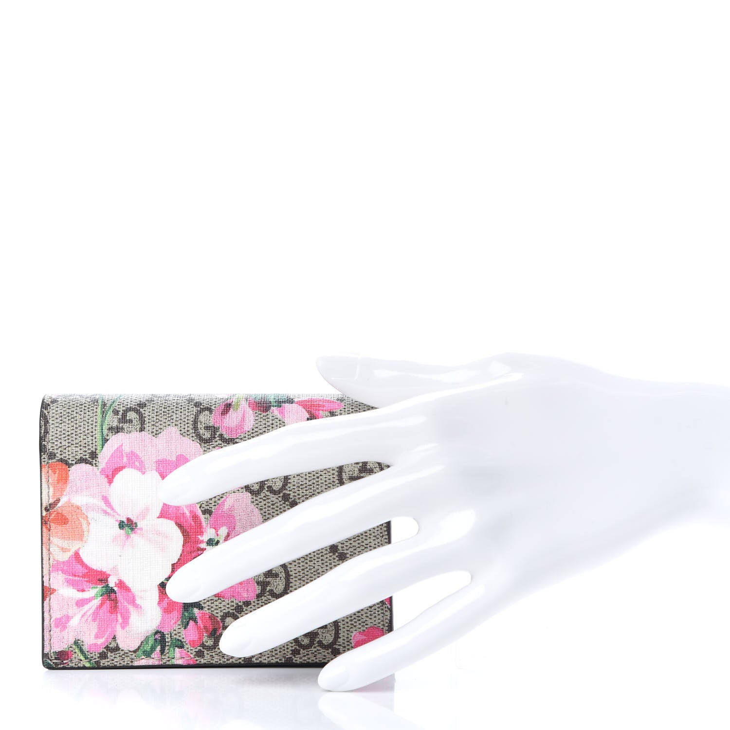 Gucci GG Supreme Monogram Blooms Card Case Beige Multicolor Dry Rose 2 of 8