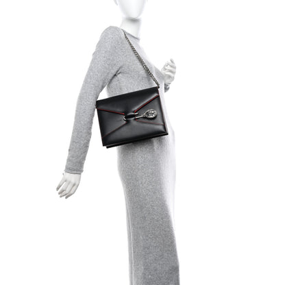Alexander McQueen Calfskin Crystal Pin Envelope Satchel Black 2 of 10