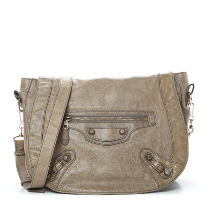 Balenciaga Agneau Giant 12 Rose Gold Hardware Neo Folk Messenger Gris Poivre 1 of 15