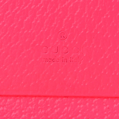 Gucci Calfskin Flora Print Zumi Card Case Fuxia Fluo 6 of 12