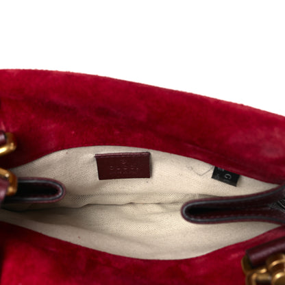 Gucci Suede Web Small Neo Vintage Double Flap Messenger Bag Romantic Cherry Chardonnay 5 of 9