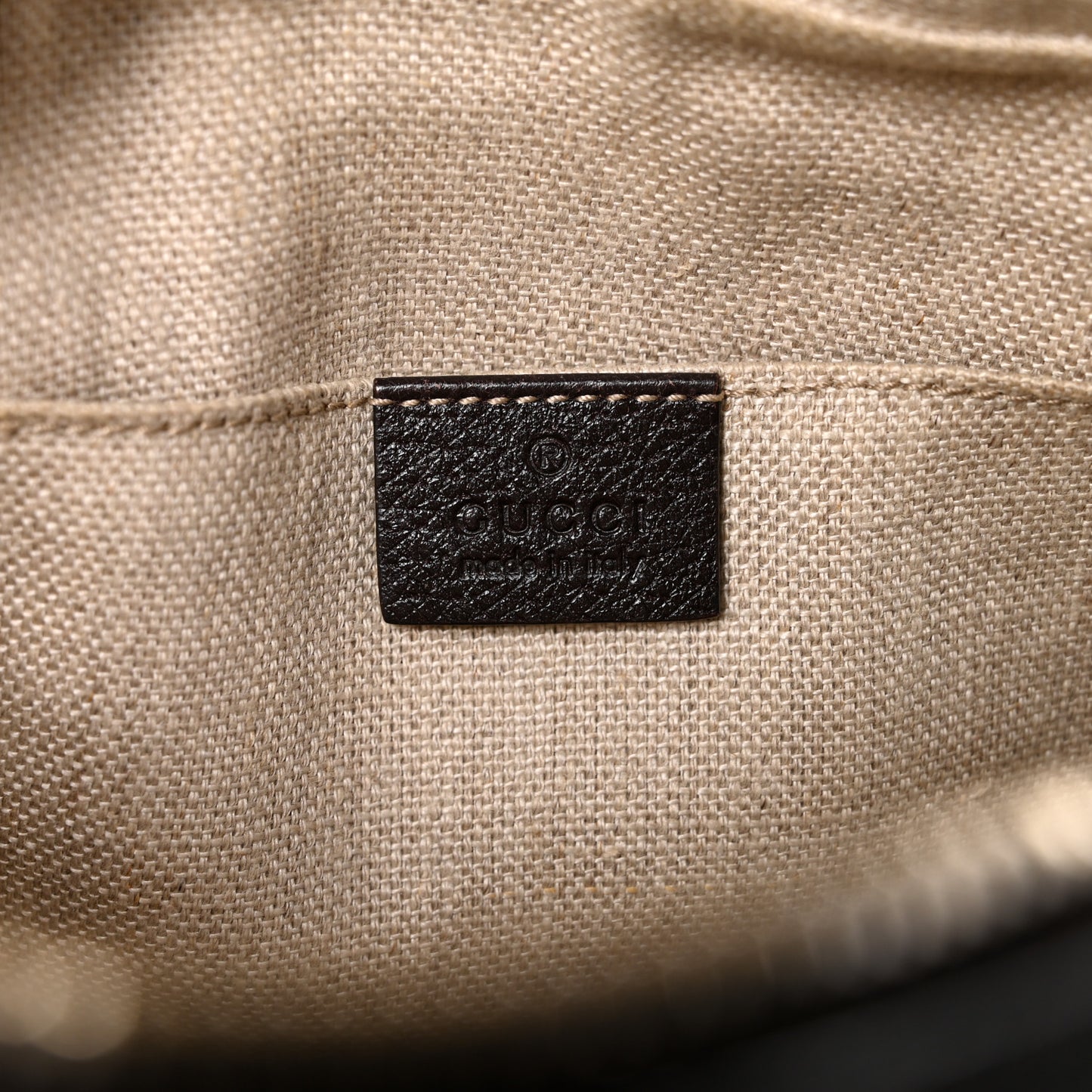 GG Supreme Monogram Web Small Webby Bee Shoulder Bag Dark Brown
