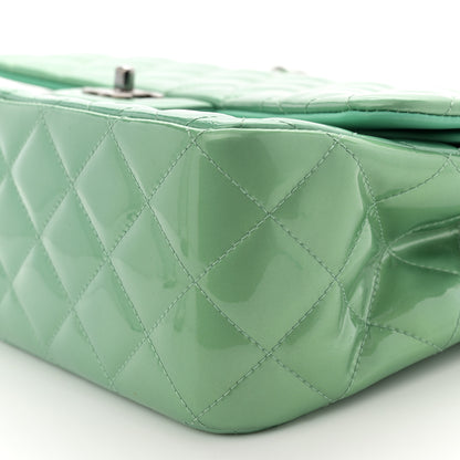 Chanel Patent Quilted Jumbo Double Flap Green 10 of 11