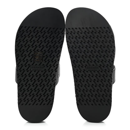Hermes Calfskin Womens Chypre Sandals 37 Black 5 of 8