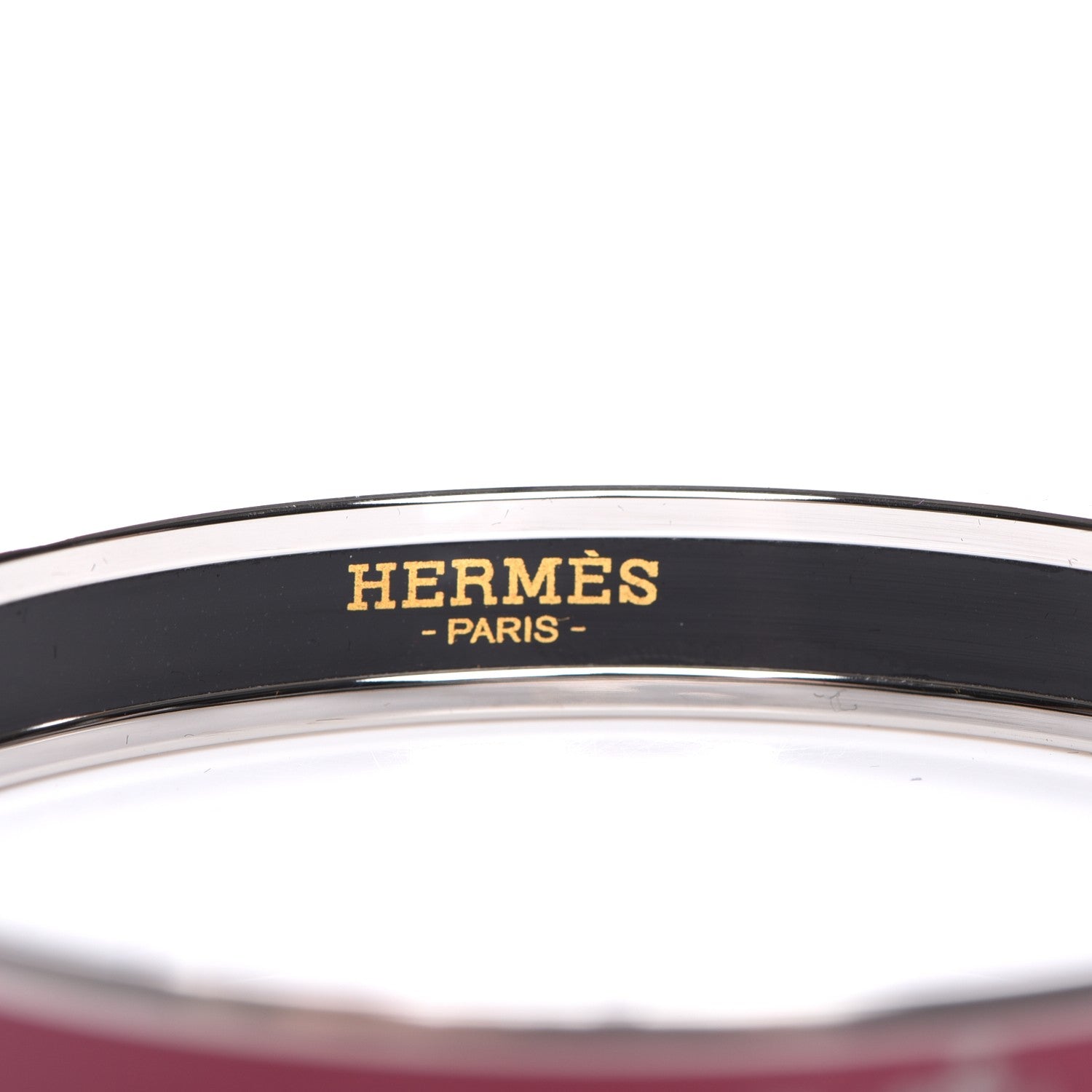 Hermes Enamel Printed Narrow Caleche Bracelet 65 Rouge H 4 of 5