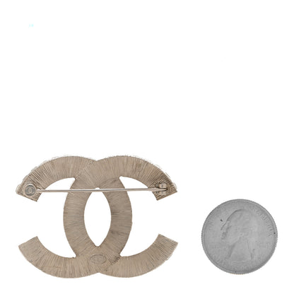 Chanel Baguette Crystal CC Brooch Silver 2 of 3