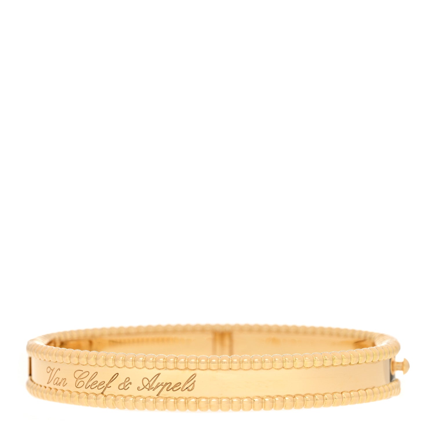 Van Cleef & Arpels 18K Yellow Gold Perlee Signature Bangle Bracelet XS 1 of 4
