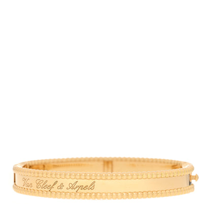 Van Cleef & Arpels 18K Yellow Gold Perlee Signature Bangle Bracelet XS 1 of 4