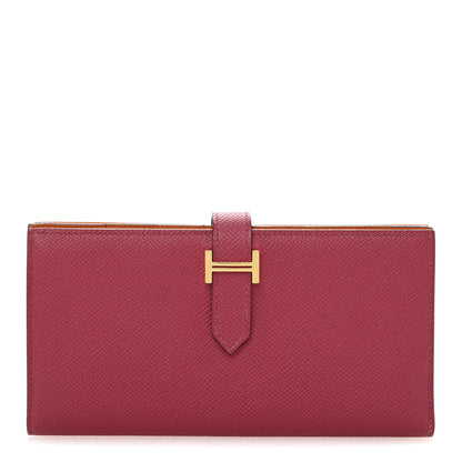 Hermes Epsom Bearn Gusset Wallet Rubis Orange 1 of 10