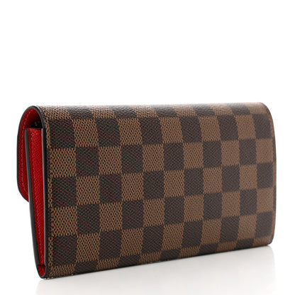 Louis Vuitton Damier Ebene Emilie Wallet Red 3 of 7